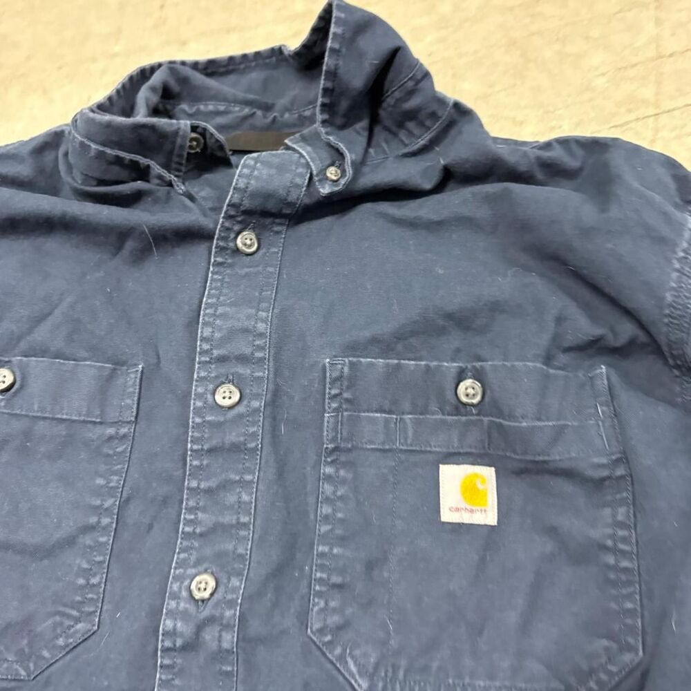 Carhartt Men's Navy and Blue Shirt